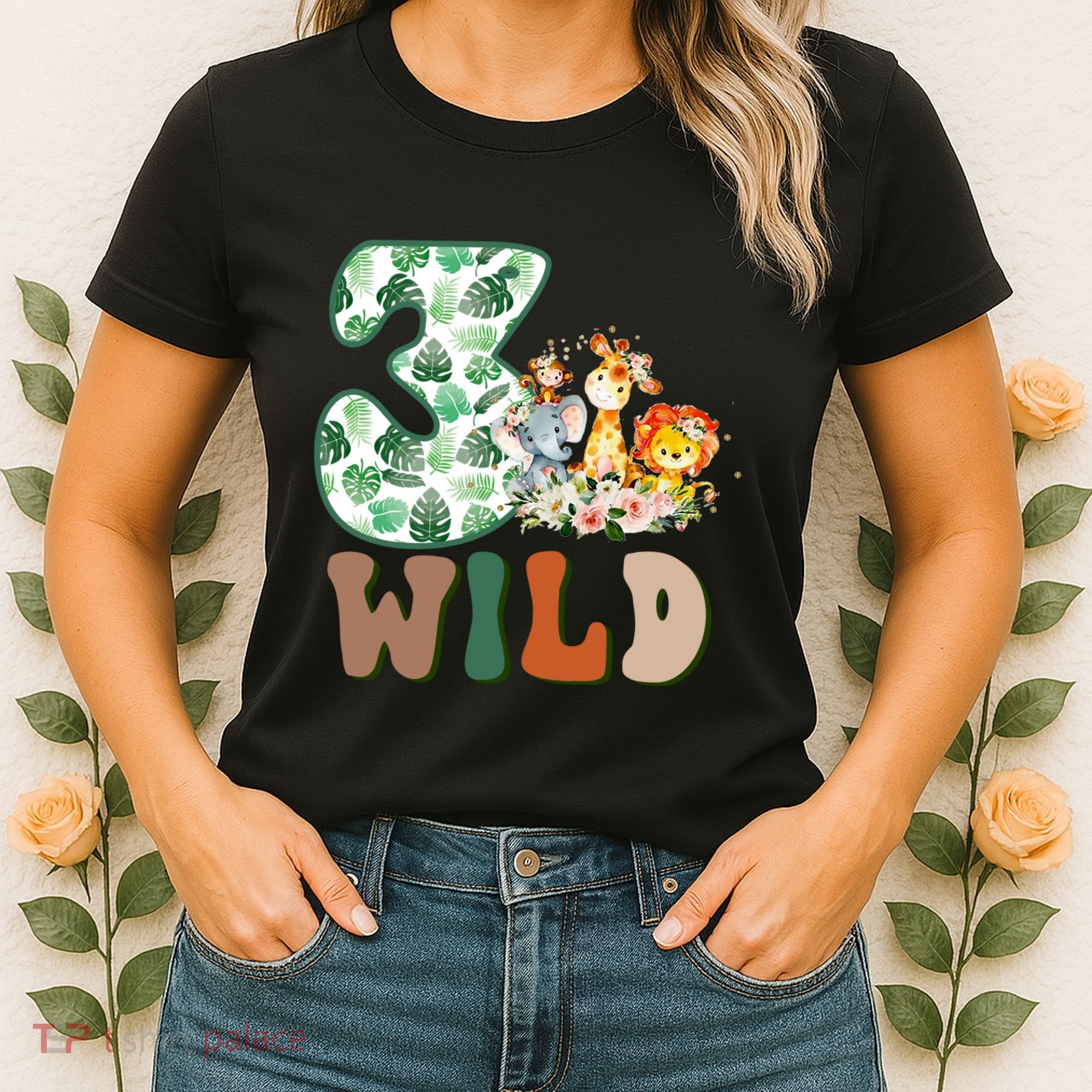 Im Wild And 3 Birthday Safari Jungle Zoo 3rd Bday Three Gift Women's T-Shirt