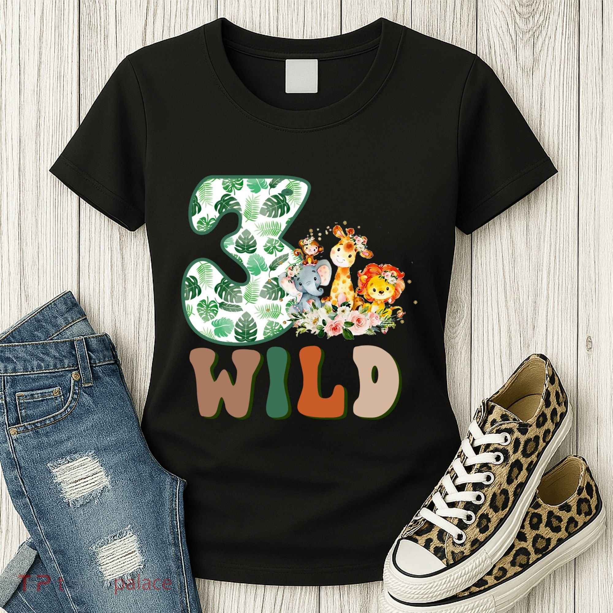 Im Wild And 3 Birthday Safari Jungle Zoo 3rd Bday Three Gift Women's T-Shirt