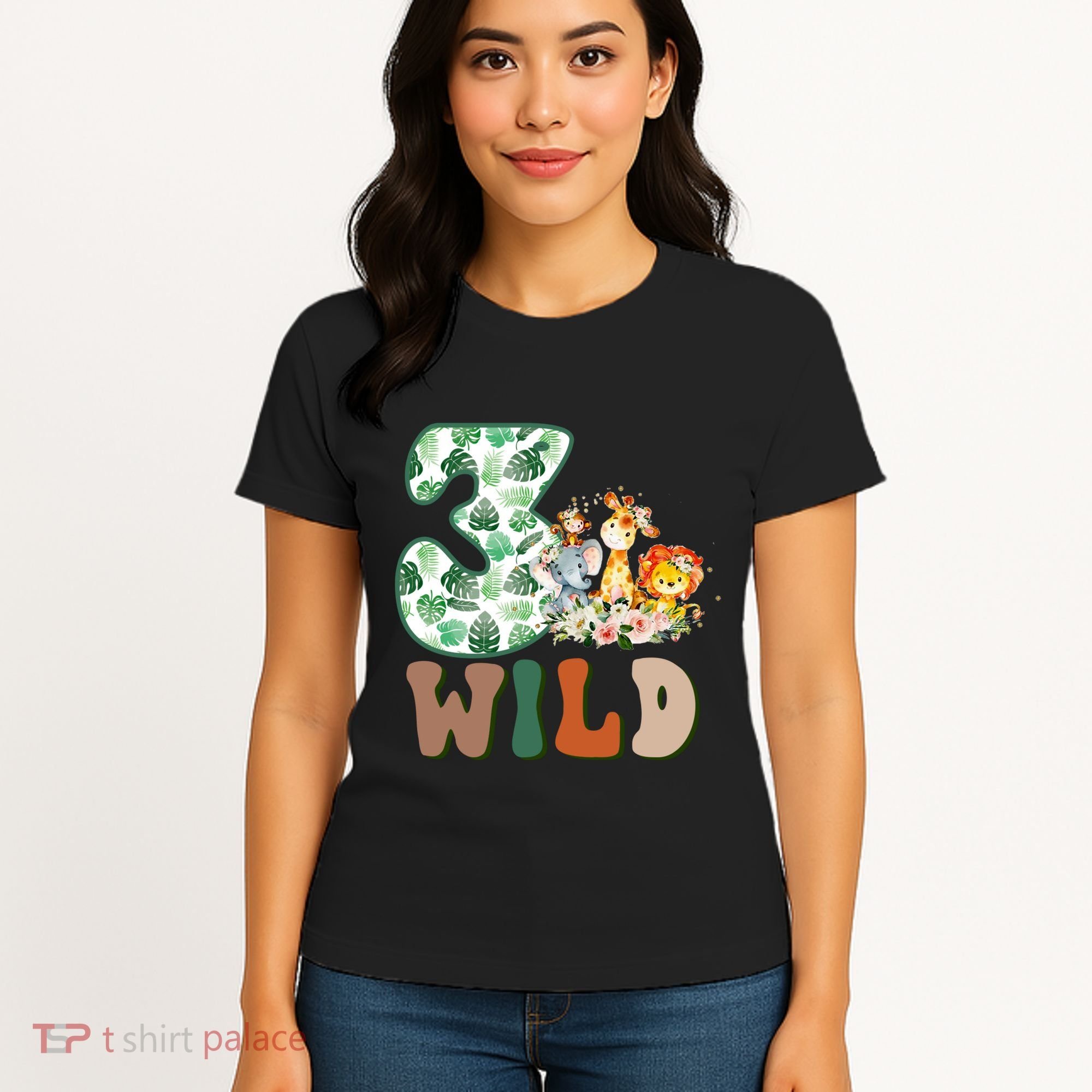 Im Wild And 3 Birthday Safari Jungle Zoo 3rd Bday Three Gift Women's T-Shirt