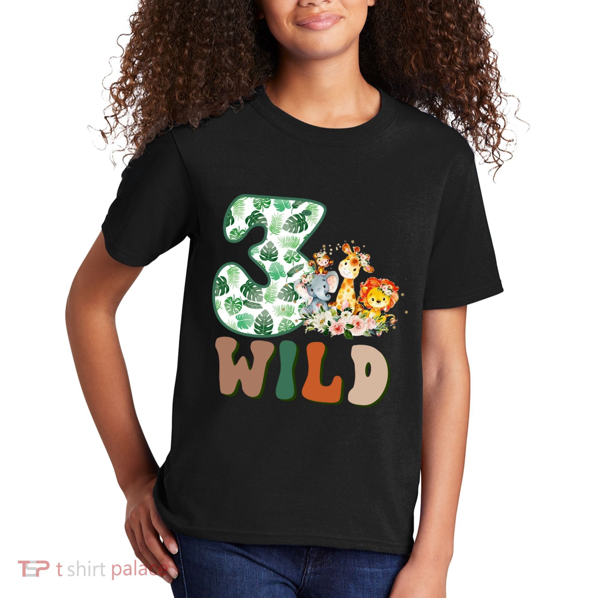 Im Wild And 3 Birthday Safari Jungle Zoo 3rd Bday Three Gift Kids T-Shirt