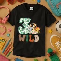Im Wild And 3 Birthday Safari Jungle Zoo 3rd Bday Three Gift Kids T-Shirt thumb 3