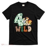 Im Wild And 4 Birthday Safari Jungle Zoo 4th Bday Fourth Gift T-Shirt thumb 0