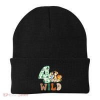 Im Wild And 4 Birthday Safari Jungle Zoo 4th Bday Fourth Gift Beanie thumb 0