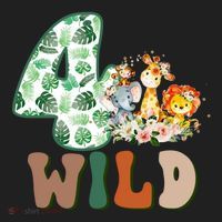 Im Wild And 4 Birthday Safari Jungle Zoo 4th Bday Fourth Gift Beanie thumb 2