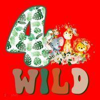 Im Wild And 4 Birthday Safari Jungle Zoo 4th Bday Fourth Gift Santa Hat thumb 1