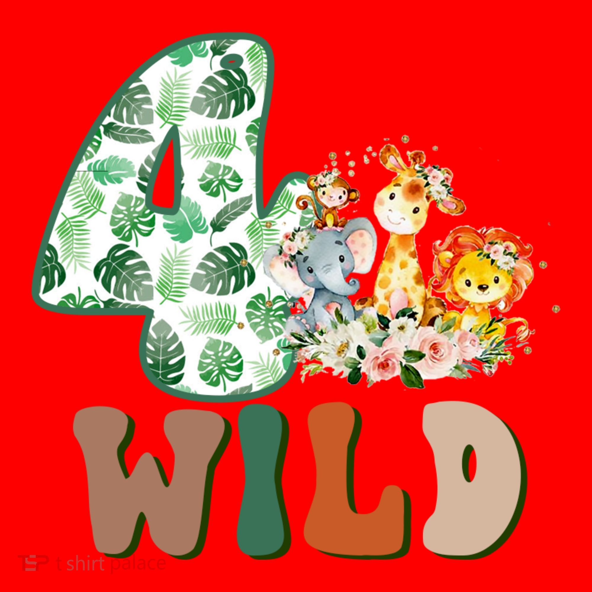 Im Wild And 4 Birthday Safari Jungle Zoo 4th Bday Fourth Gift Santa Hat
