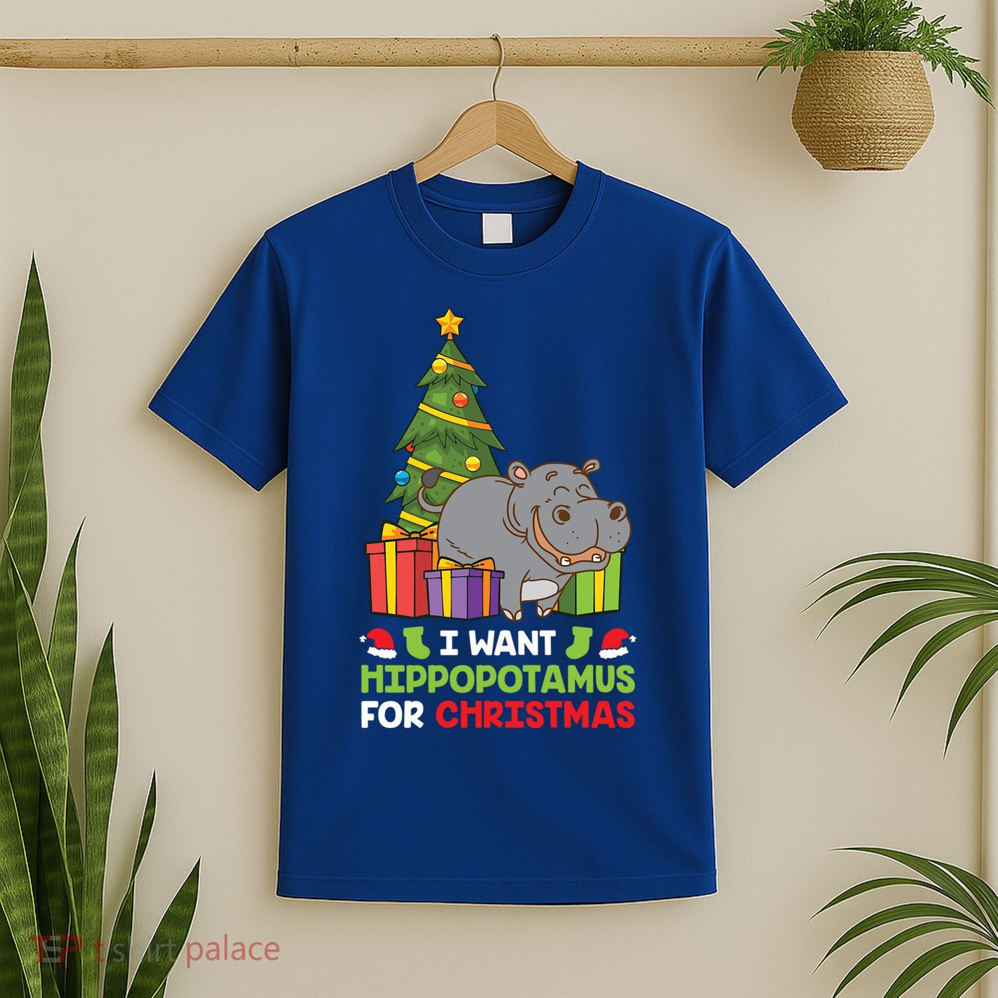 I Want A Hippopotamus For Christmas Xmas Hippo Funny Gift T-Shirt