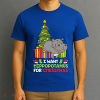I Want A Hippopotamus For Christmas Xmas Hippo Funny Gift T-Shirt thumb 3