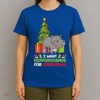 I Want A Hippopotamus For Christmas Xmas Hippo Funny Gift T-Shirt thumb 4