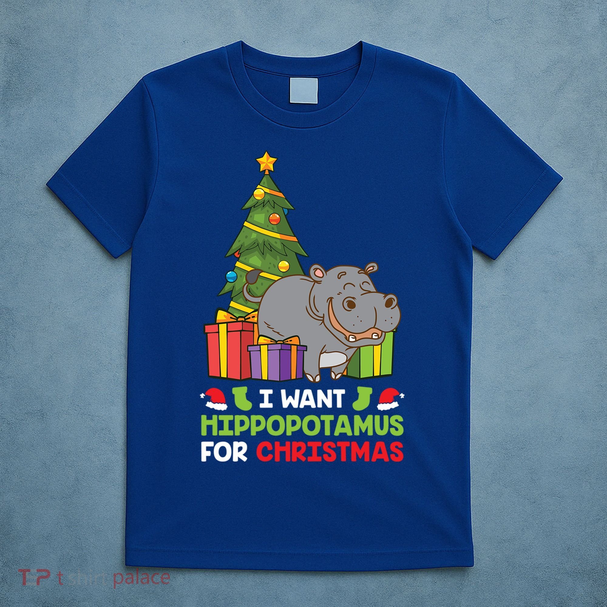 I Want A Hippopotamus For Christmas Xmas Hippo Funny Gift T-Shirt