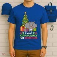 I Want A Hippopotamus For Christmas Xmas Hippo Funny Gift T-Shirt thumb 6