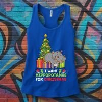 I Want A Hippopotamus For Christmas Xmas Hippo Funny Gift Women's Tank Top thumb 3