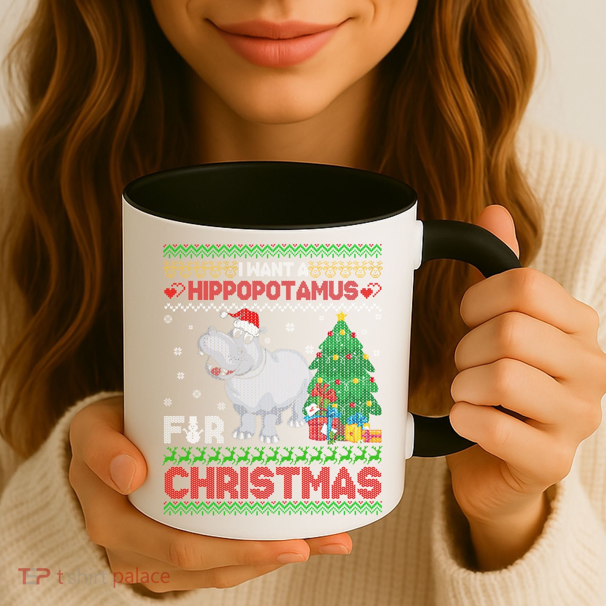 I Want A Hippopotamus For Christmas Hippo Pajamas Ugly Gift Coffee Mug
