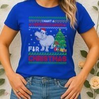I Want A Hippopotamus For Christmas Hippo Pajamas Ugly Gift Women's T-Shirt thumb 2