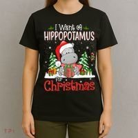 I Want A Hippopotamus For Christmas Xmas Hippo T-Shirt thumb 4