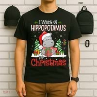 I Want A Hippopotamus For Christmas Xmas Hippo T-Shirt thumb 6