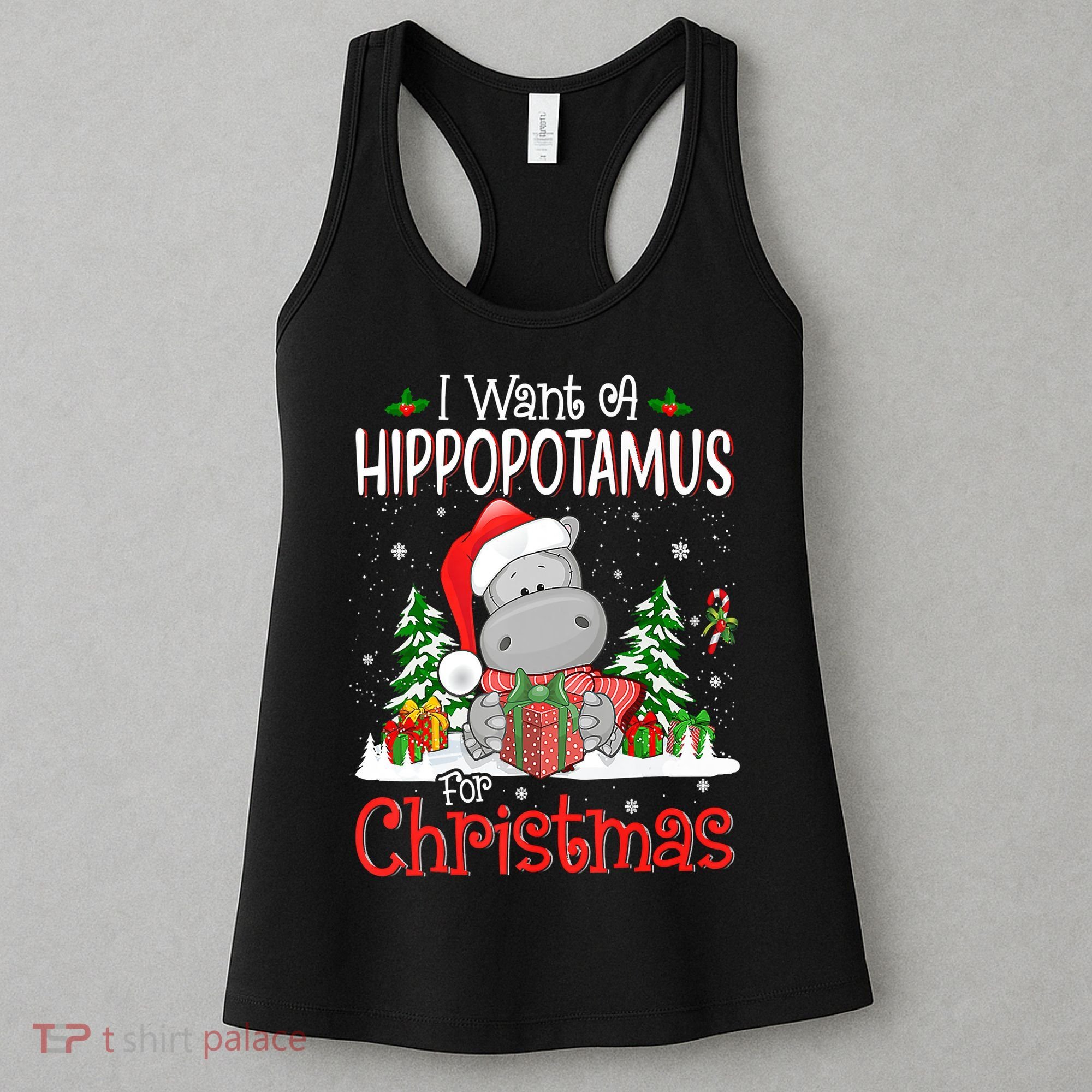 I Want A Hippopotamus For Christmas Xmas Hippo Women's Tank Top