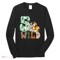 Im Wild And 5 Birthday Safari Jungle Zoo 5th Bday Fifth Gift Long Sleeve Shirt thumb 0