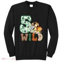 Im Wild And 5 Birthday Safari Jungle Zoo 5th Bday Fifth Gift Sweatshirt thumb 0