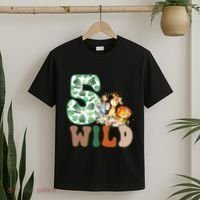 Im Wild And 5 Birthday Safari Jungle Zoo 5th Bday Fifth Gift T-Shirt thumb 2