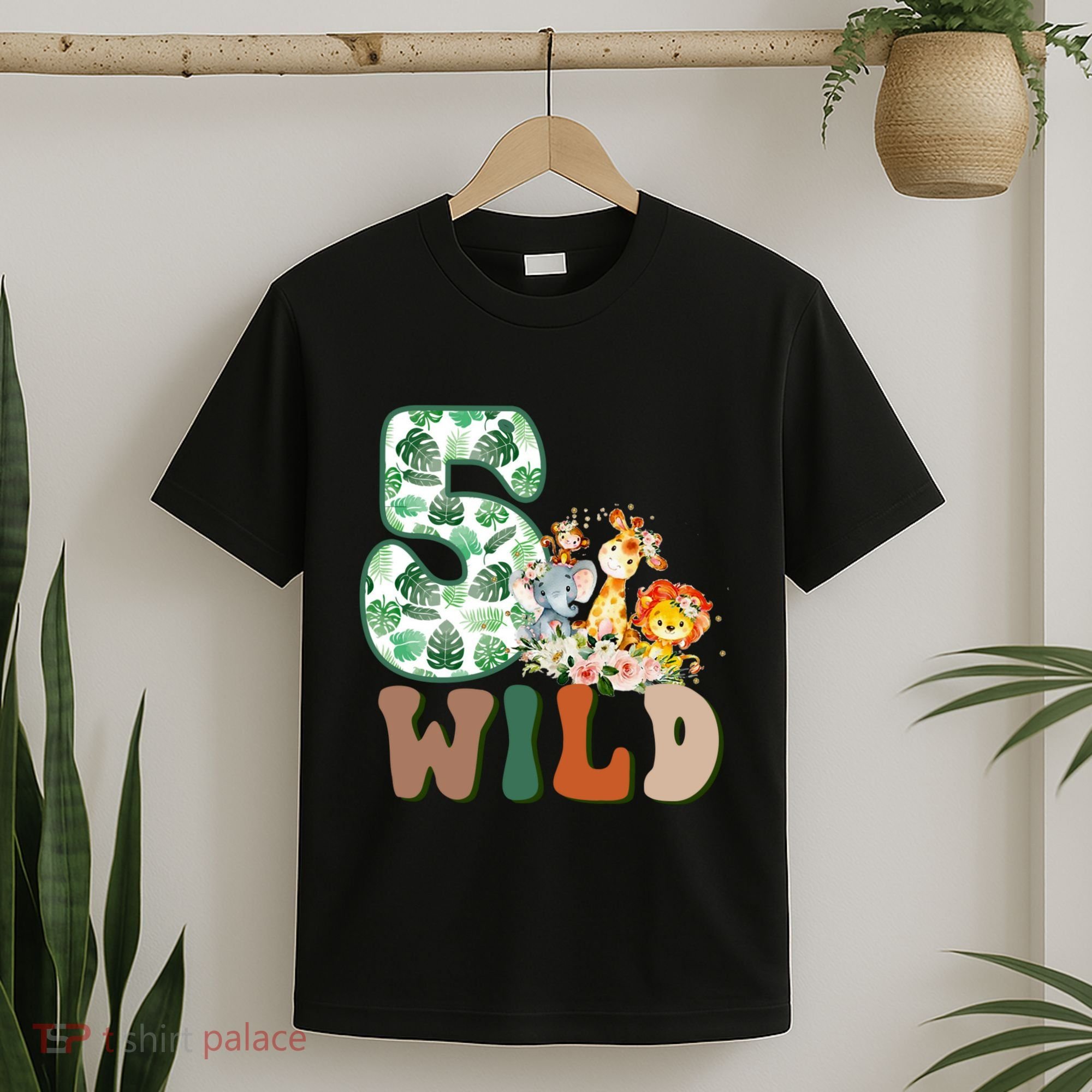 Im Wild And 5 Birthday Safari Jungle Zoo 5th Bday Fifth Gift T-Shirt