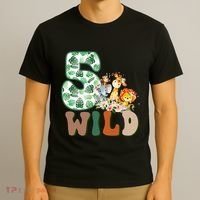 Im Wild And 5 Birthday Safari Jungle Zoo 5th Bday Fifth Gift T-Shirt thumb 3