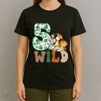 Im Wild And 5 Birthday Safari Jungle Zoo 5th Bday Fifth Gift T-Shirt thumb 4