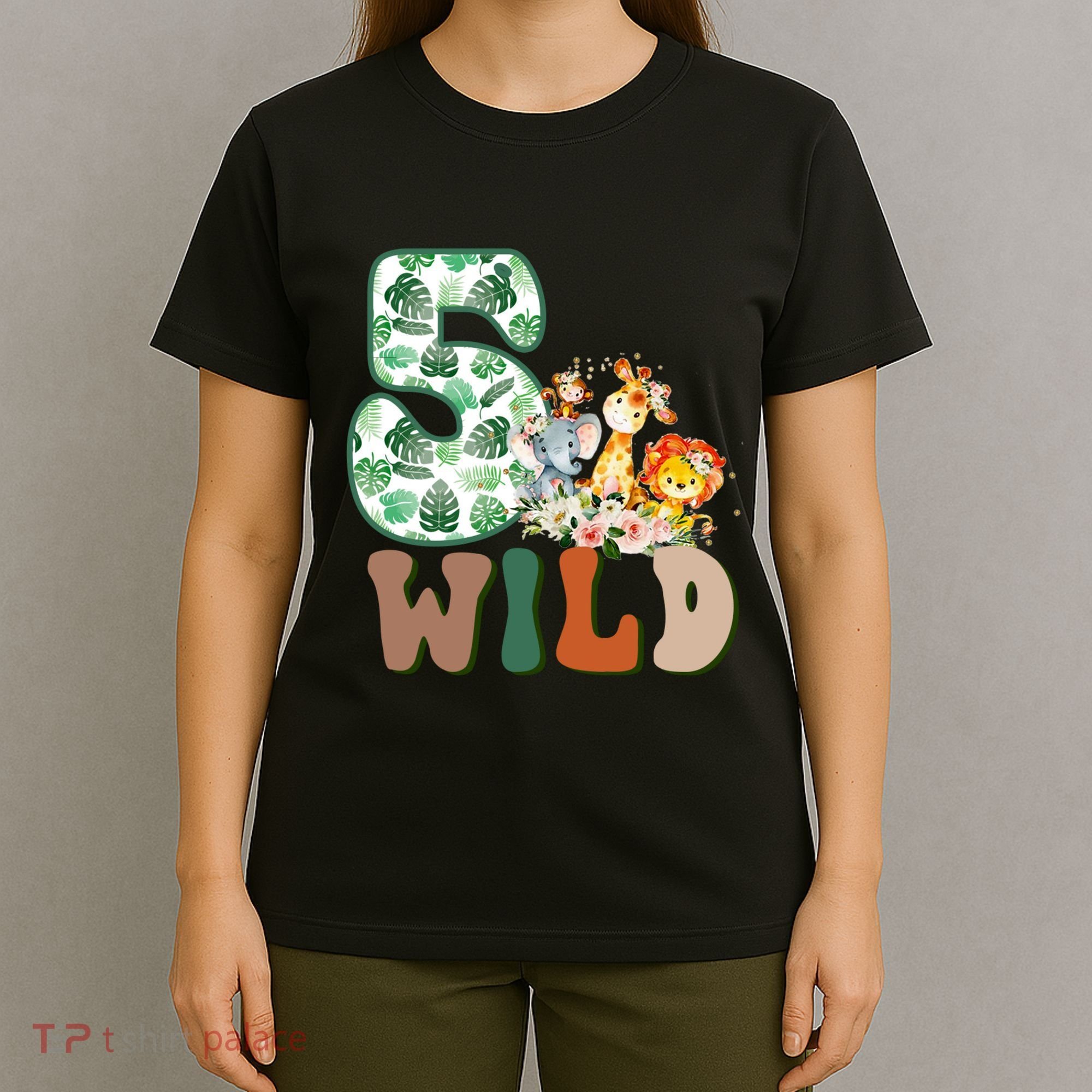 Im Wild And 5 Birthday Safari Jungle Zoo 5th Bday Fifth Gift T-Shirt
