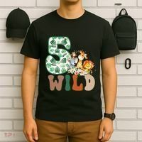 Im Wild And 5 Birthday Safari Jungle Zoo 5th Bday Fifth Gift T-Shirt thumb 6