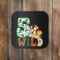 Im Wild And 5 Birthday Safari Jungle Zoo 5th Bday Fifth Gift Coaster thumb 0