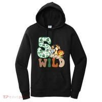 Im Wild And 5 Birthday Safari Jungle Zoo 5th Bday Fifth Gift Women's Hoodie thumb 0
