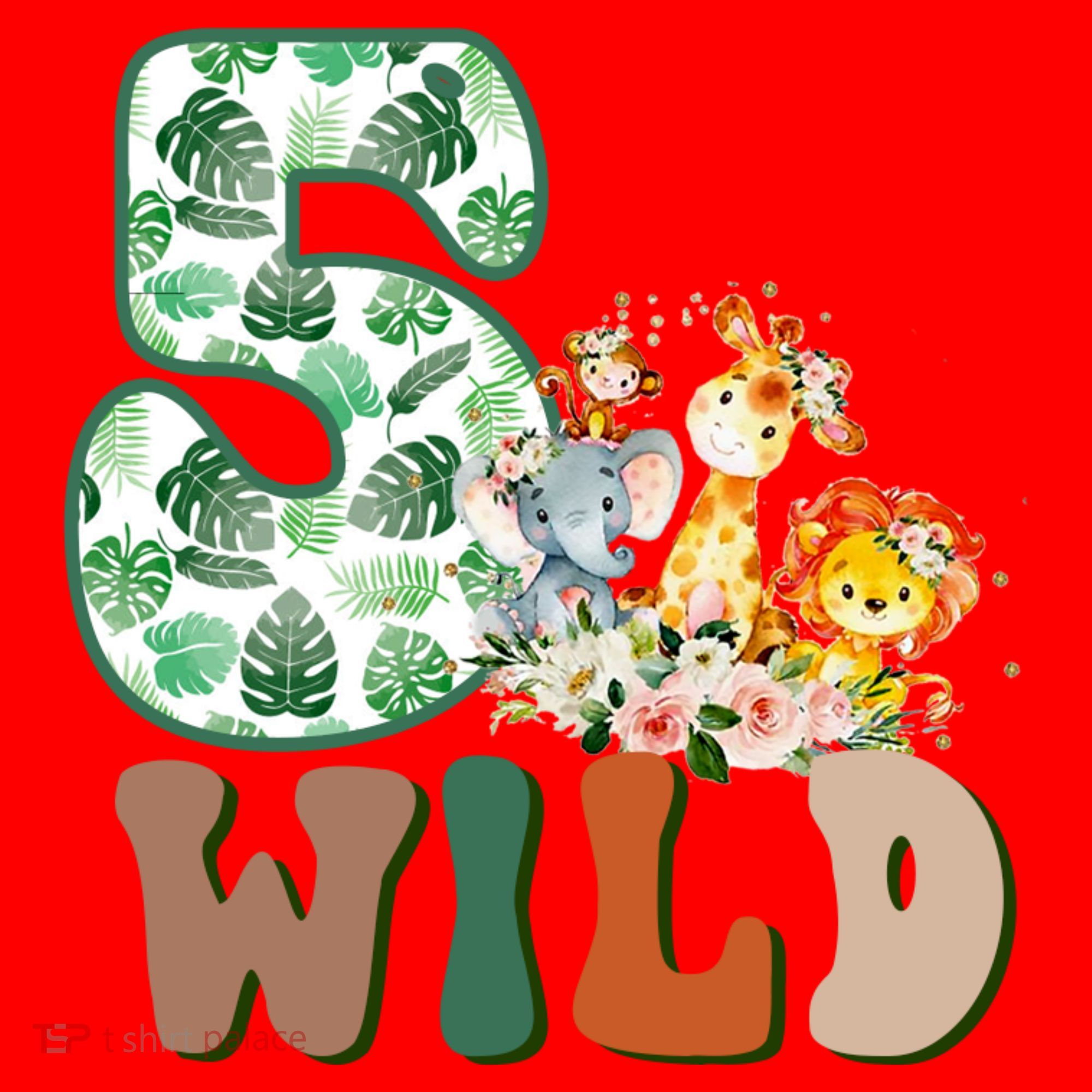 Im Wild And 5 Birthday Safari Jungle Zoo 5th Bday Fifth Gift Santa Hat