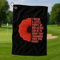 I Wear a Little Poppy Golf Towel thumb 1