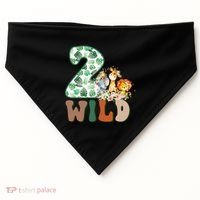 Im Wild And 2 Birthday Safari Jungle Zoo 2nd Bday Fifth Gift USA-Made Doggie Bandana thumb 0