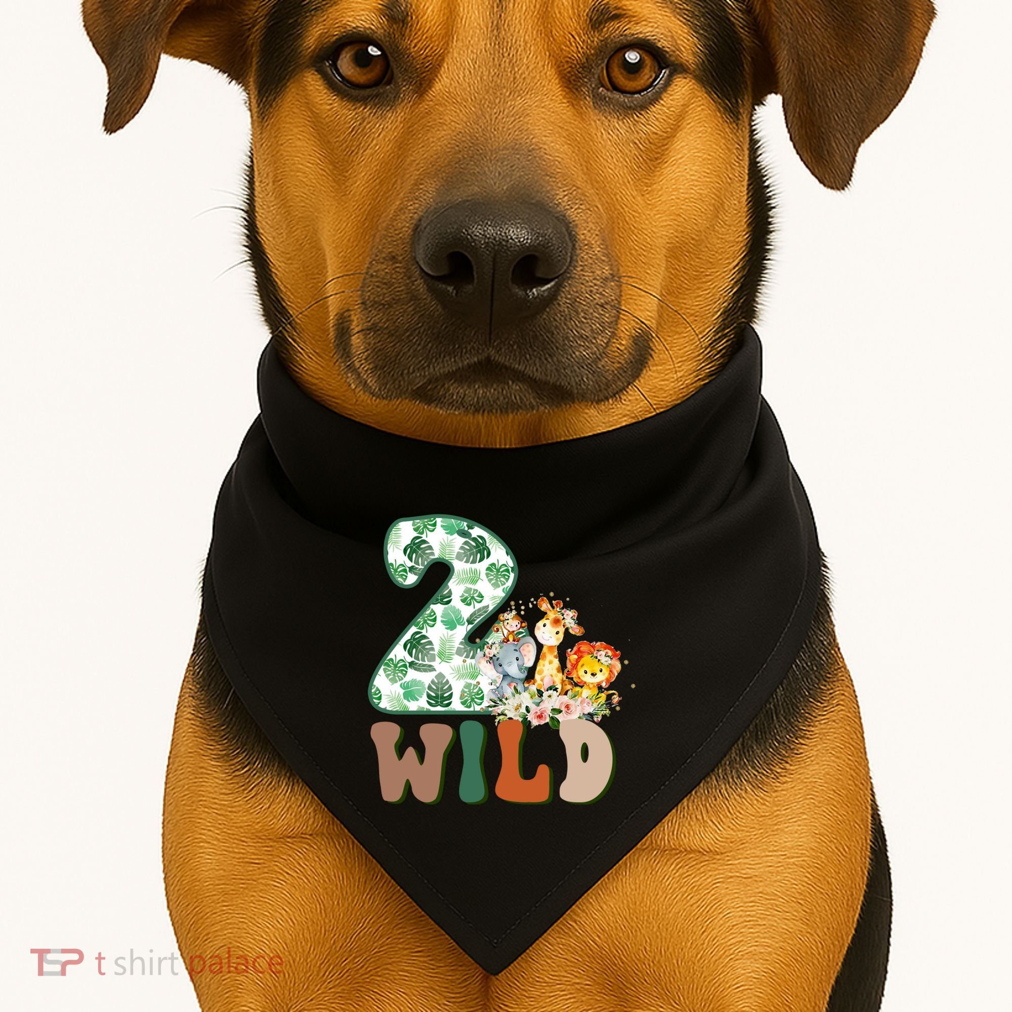 Im Wild And 2 Birthday Safari Jungle Zoo 2nd Bday Fifth Gift USA-Made Doggie Bandana