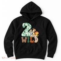 Im Wild And 2 Birthday Safari Jungle Zoo 2nd Bday Fifth Gift Hoodie thumb 0