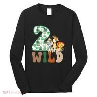 Im Wild And 2 Birthday Safari Jungle Zoo 2nd Bday Fifth Gift Long Sleeve Shirt thumb 0