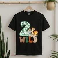 Im Wild And 2 Birthday Safari Jungle Zoo 2nd Bday Fifth Gift T-Shirt thumb 2