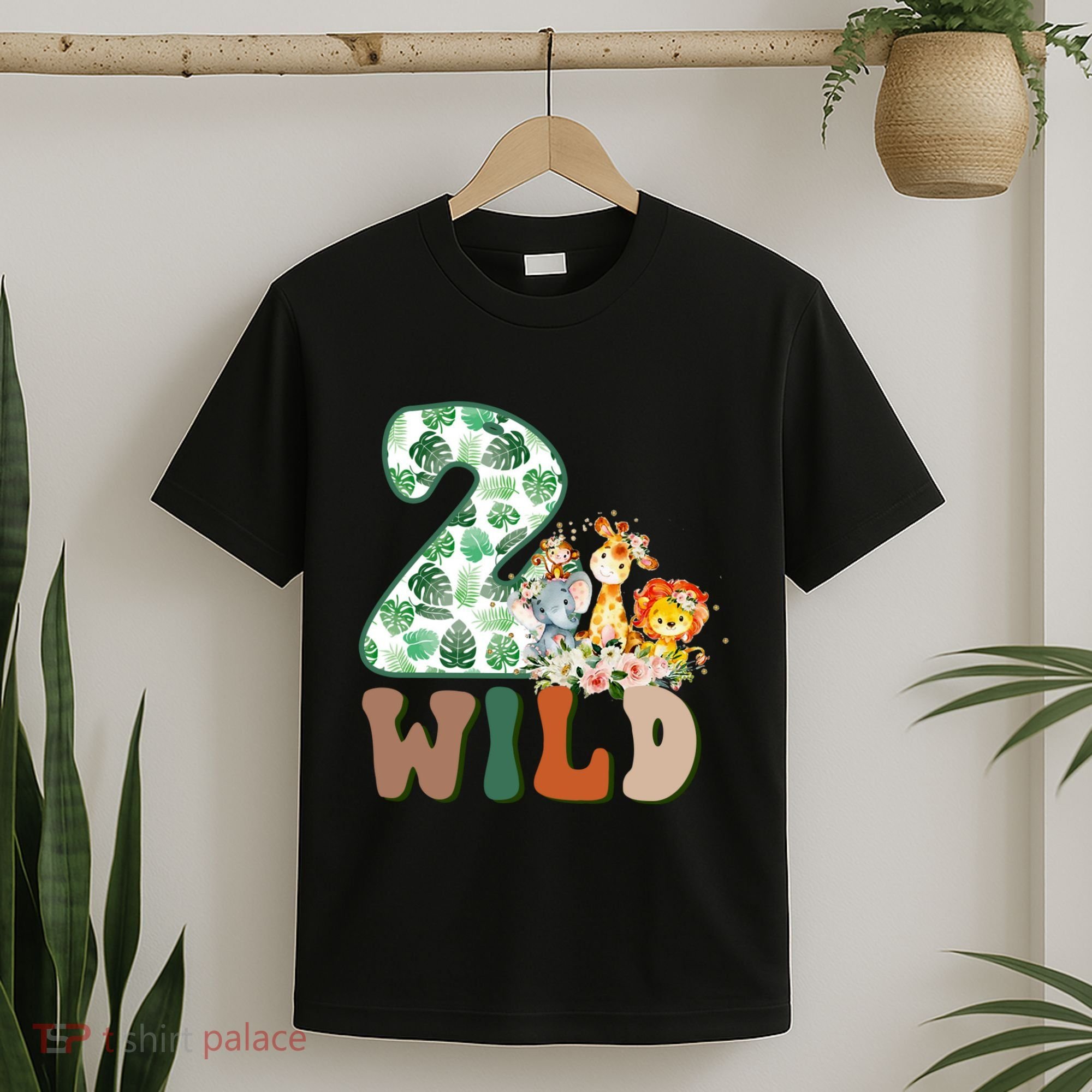 Im Wild And 2 Birthday Safari Jungle Zoo 2nd Bday Fifth Gift T-Shirt