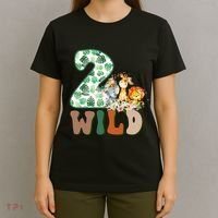Im Wild And 2 Birthday Safari Jungle Zoo 2nd Bday Fifth Gift T-Shirt thumb 4