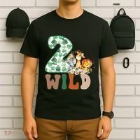 Im Wild And 2 Birthday Safari Jungle Zoo 2nd Bday Fifth Gift T-Shirt thumb 6