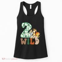 Im Wild And 2 Birthday Safari Jungle Zoo 2nd Bday Fifth Gift Women's Tank Top thumb 0