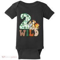 Im Wild And 2 Birthday Safari Jungle Zoo 2nd Bday Fifth Gift Baby Bodysuit thumb 0