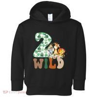 Im Wild And 2 Birthday Safari Jungle Zoo 2nd Bday Fifth Gift Toddler Hoodie thumb 0