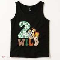 Im Wild And 2 Birthday Safari Jungle Zoo 2nd Bday Fifth Gift Tank Top thumb 2