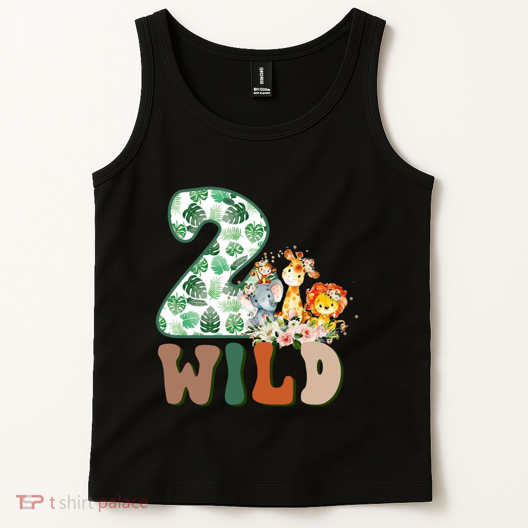 Im Wild And 2 Birthday Safari Jungle Zoo 2nd Bday Fifth Gift Tank Top