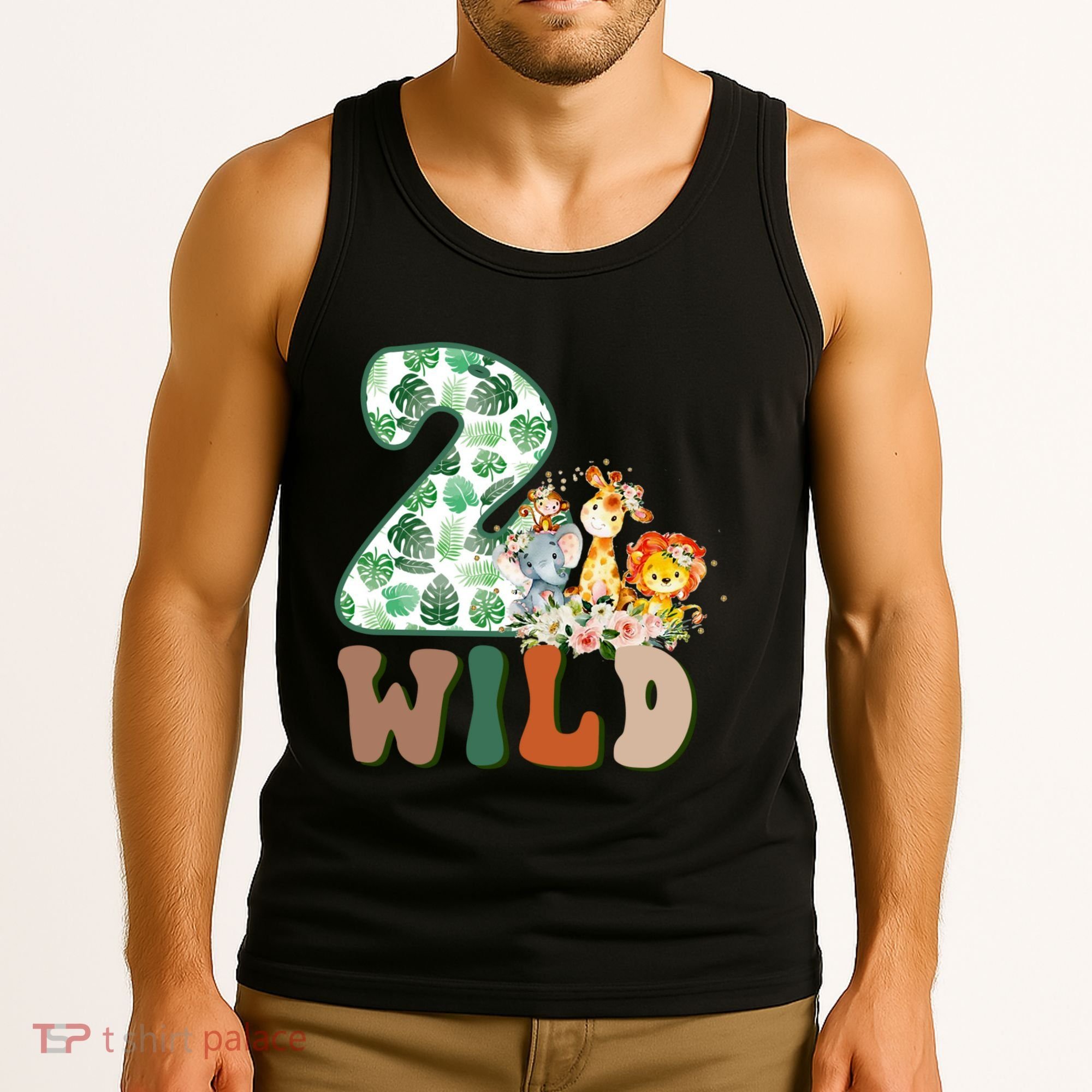 Im Wild And 2 Birthday Safari Jungle Zoo 2nd Bday Fifth Gift Tank Top