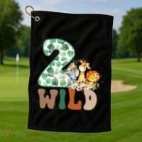 Im Wild And 2 Birthday Safari Jungle Zoo 2nd Bday Fifth Gift Golf Towel thumb 1