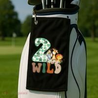Im Wild And 2 Birthday Safari Jungle Zoo 2nd Bday Fifth Gift Golf Towel thumb 2