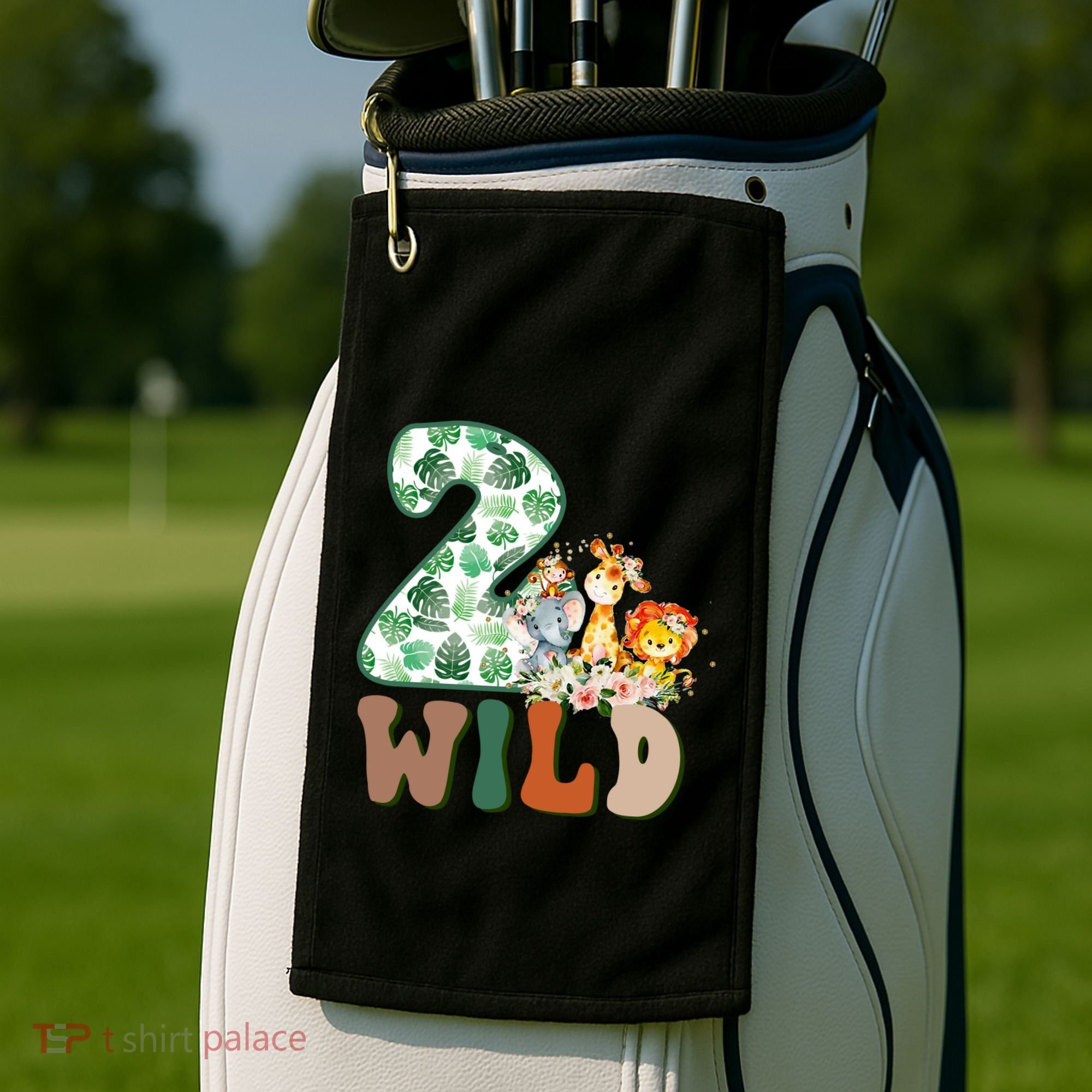 Im Wild And 2 Birthday Safari Jungle Zoo 2nd Bday Fifth Gift Golf Towel